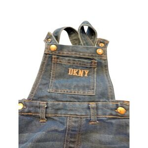 DKNY Denim Overalls Shorts 2T Girls Kids Lace‎ Up Pocket Blue Casual